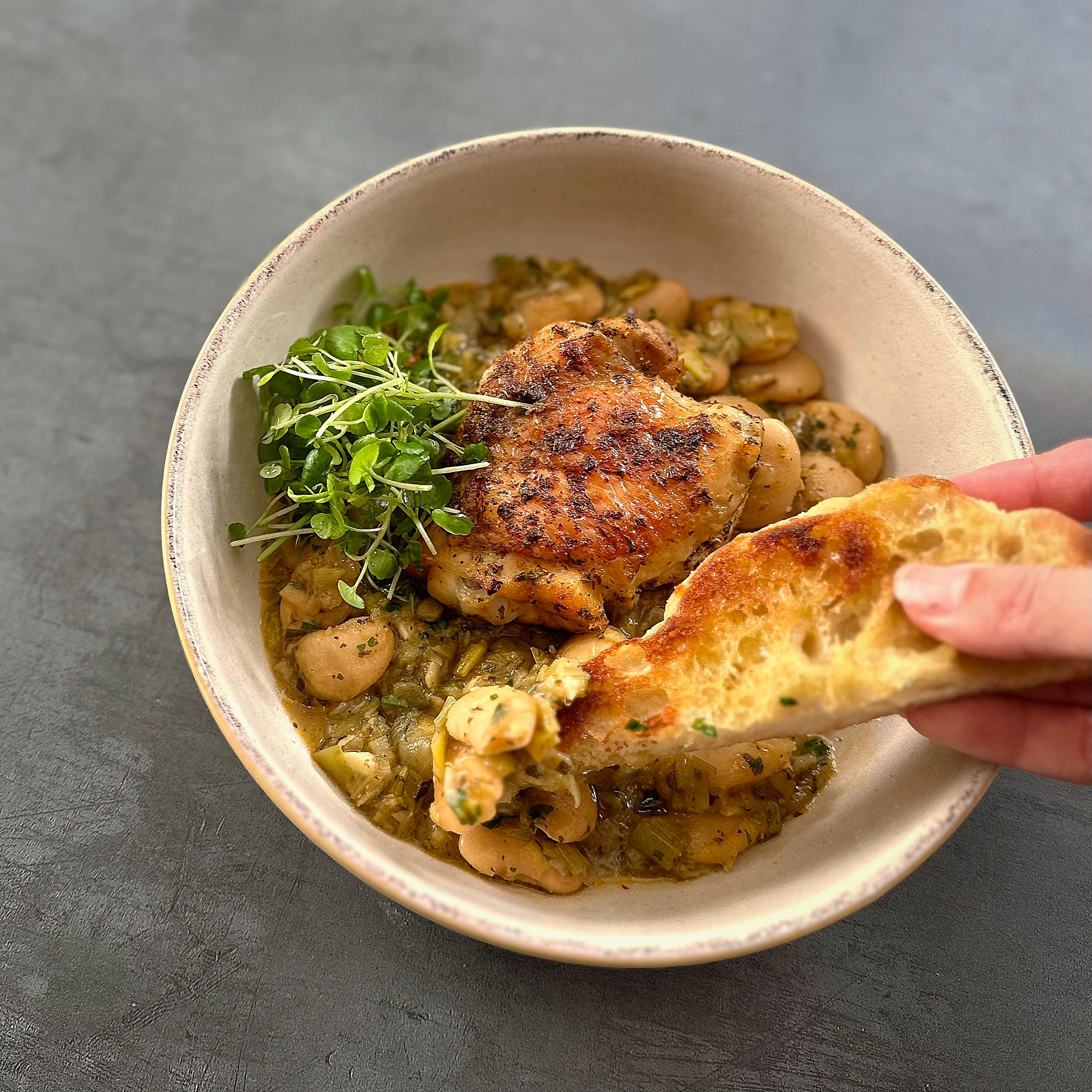 Roast Chicken with Butter Beans