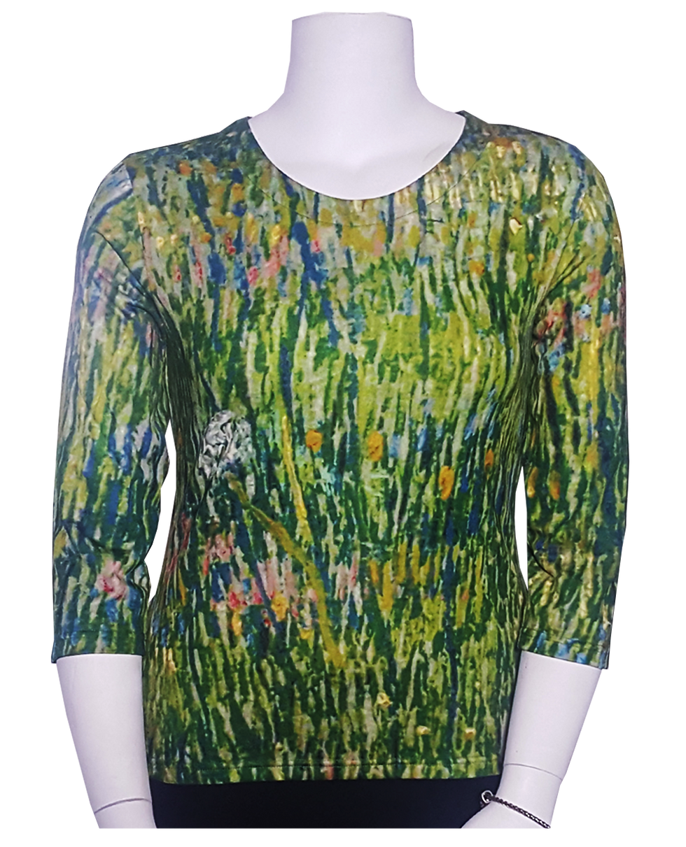Patch of Grass by Van Gogh 3/4 Sleeve Art Shirt