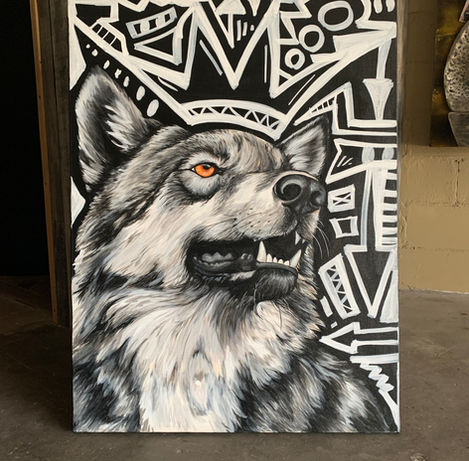 Wolf and the Urban Jungle, propped against wall