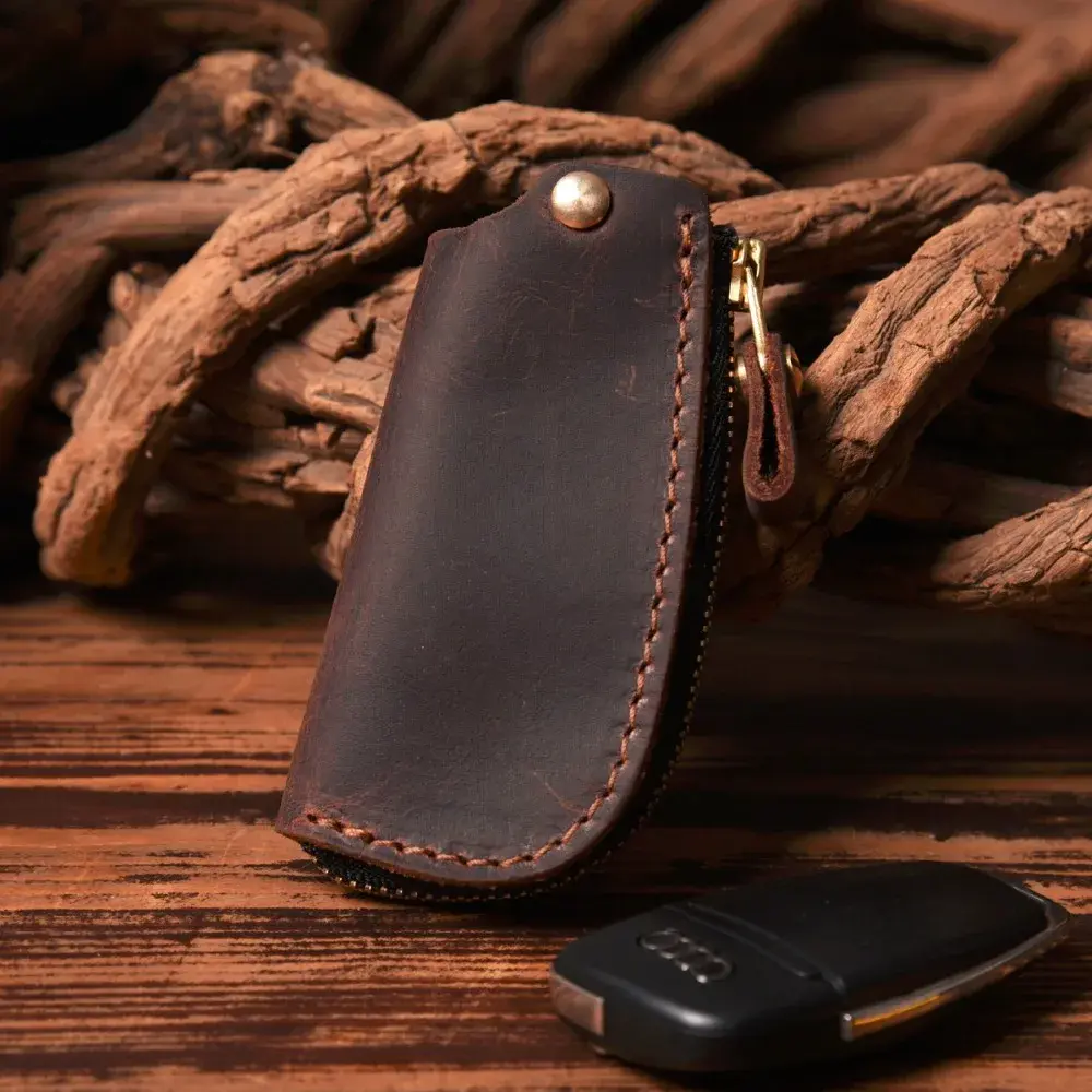 The Crawford Wallet= Crazy Horse Leather Key Wallet