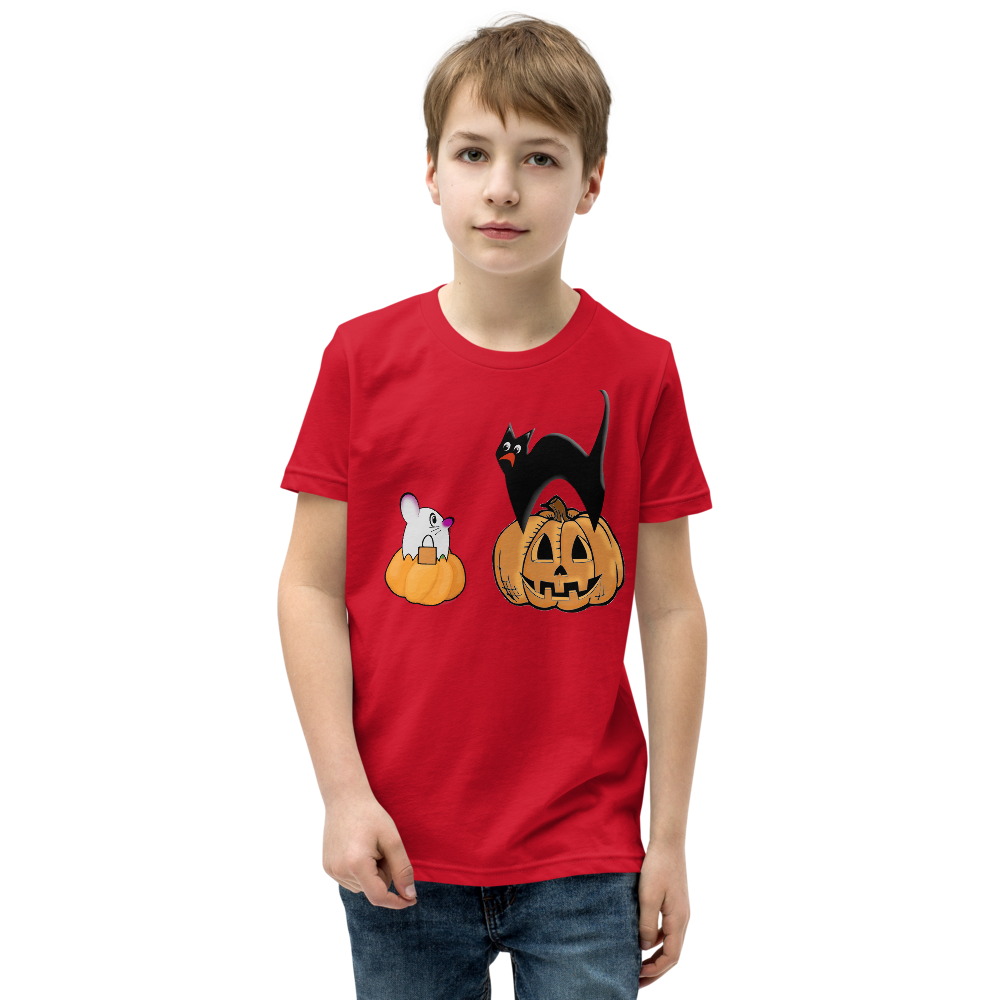 Cat and Mouse on pumpkins Halloween