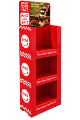 UniStack modular Coca-Cola display with three stacked cubes