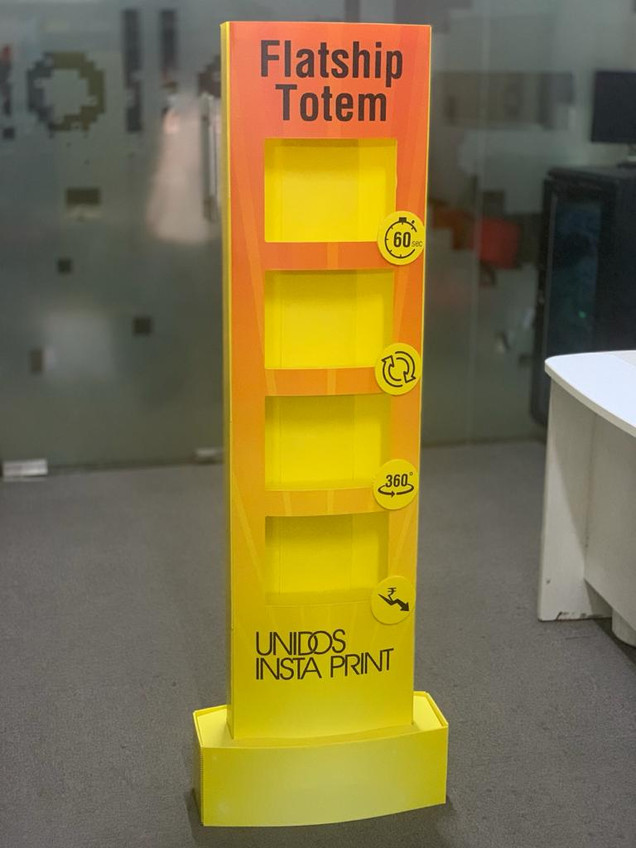 360° Display Totem - Ships flat, Instant Assembly, 360° Visibility, Economical Pricing