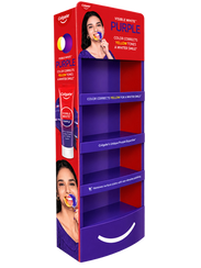Colgate Visible White Purple floor display