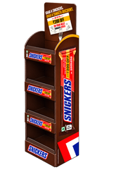 UniWall hanging product display for Snickers