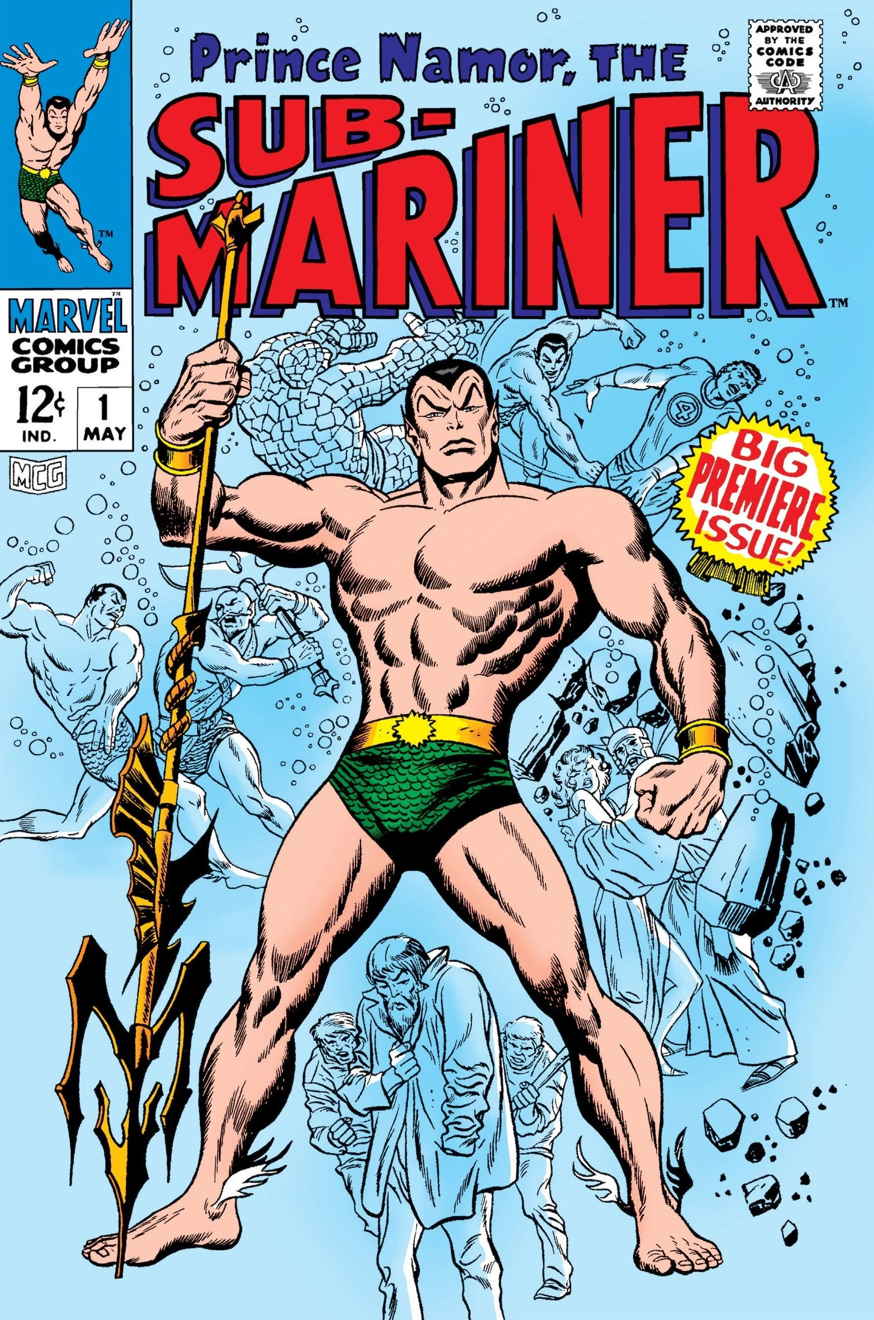 Sub Mariner 1 Comic Cover Silk Canvas Poster (36" x 24" approx)