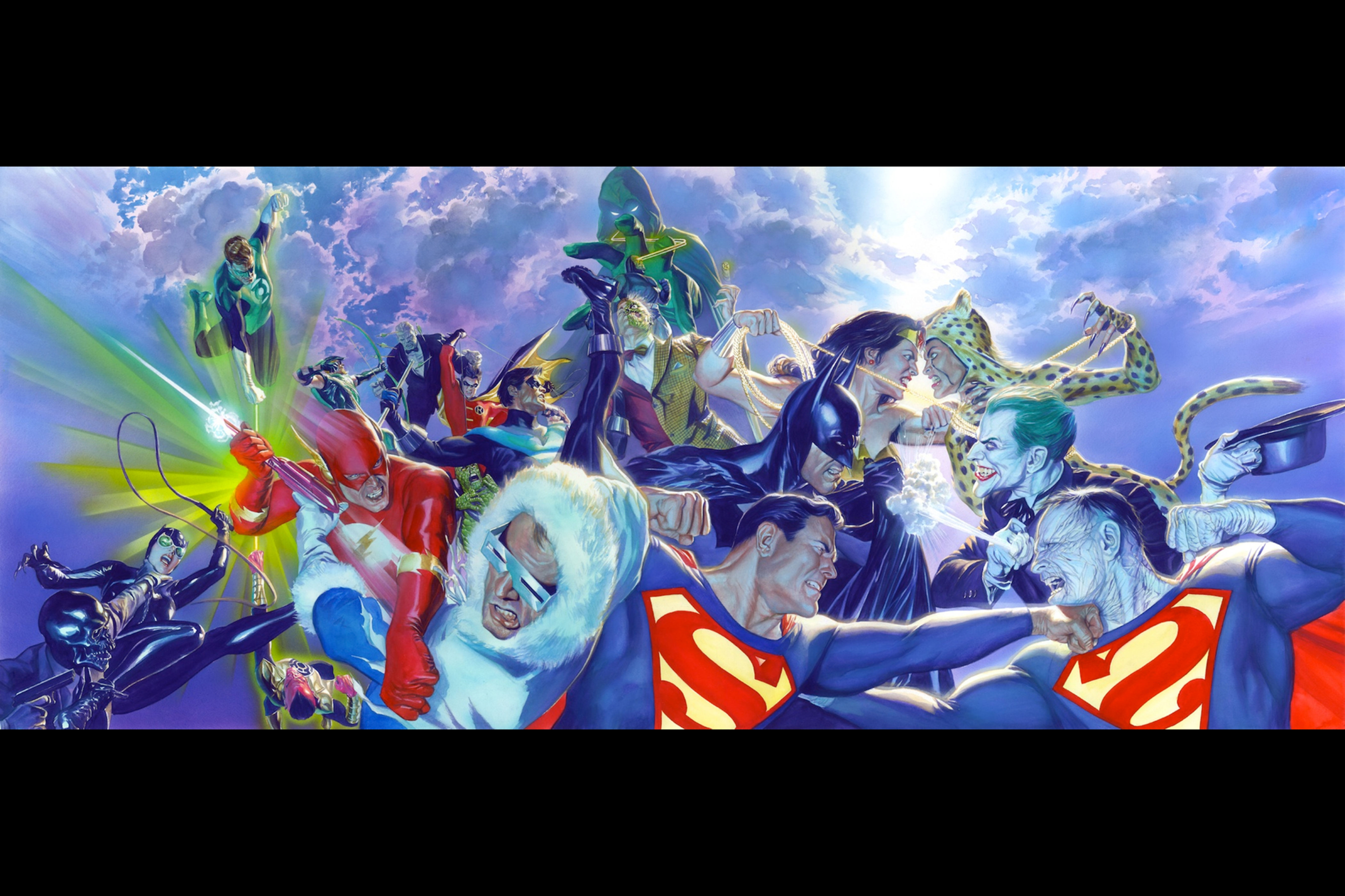 DC Heroes vs Villains Silk Canvas Poster (36" x 24" approx)