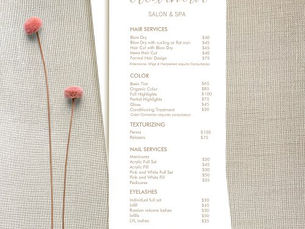 Review Simple Script Salon Price List Service Menu
