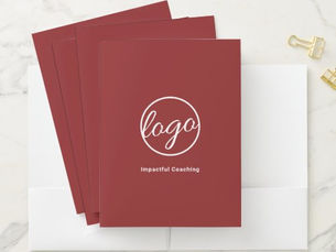 Hot Deals! Simple Custom Business Logo Burgundy Pocket Folder