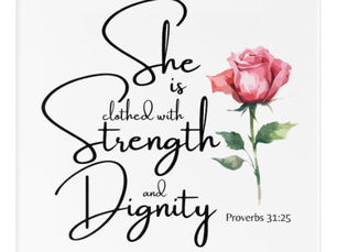 Hot Review! Proverbs 31:25 She is clothed Bible Verse Flower Acrylic Print
