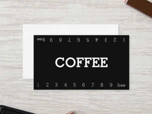 Hot Deals! Simple Double Number Loyalty Coffee Punch-Card