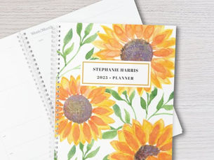 Hot Deals! Personalized Yellow Sunflower Planner