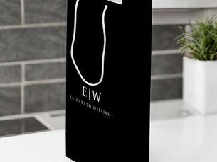 Hot Review! Black and White Minimalist Modern Monogram Wine Gift Bag