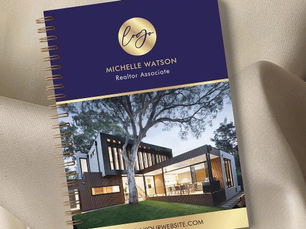 Best Deals! Navy & Gold Logo Elegant Real Estate Broker Photo Notebook