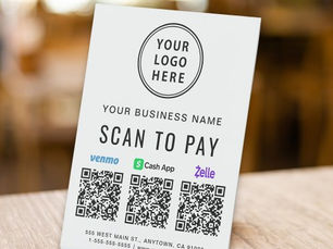 Big Deals! Scan to Pay Venmo Zelle CashApp QR Codes Logo Pedestal Sign