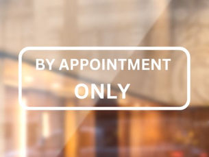 Top 10! By Appointment Only Storefront Decal