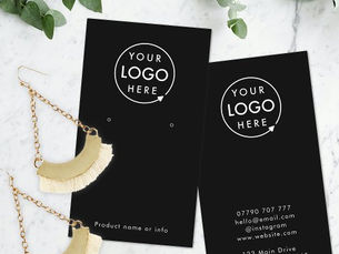 Review Logo Black Jewelery Earring Display Card