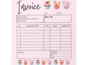 Review Bakery Invoice Sales Form Receipt Pastry Cupcake Notepad