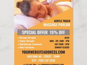 Best Deals! Relaxing Massage, Massage Therapy, Massage Parlor Flyer