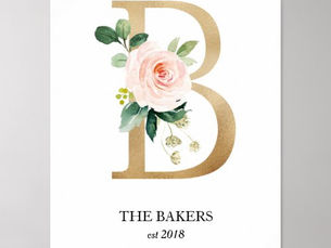 Best Deals! Monogram Art Print, Letter B, Wedding, Nursery Poster