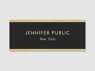 Best Deals! Elegant Black And Gold Glitter Custom Rectangle Name Tag