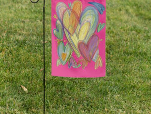Big Deals! Rainbow Love Hearts Inspirational Art Garden Flag