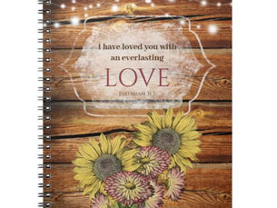 Top 5! Rustic Sunflower Jeremiah 31:3 Bible Verse Notebook