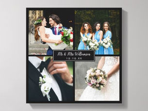 Review Elegant Wedding Day Photo Collage Canvas Print