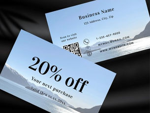 Best Price! White black qr code custom photo business discount card