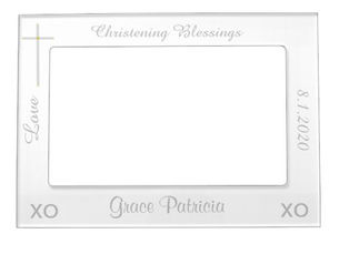 Top 10! Christening White Silver Cross Name Magnetic Frame
