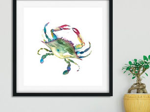 Best Deals! Watercolor Blue Crab Poster