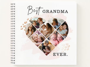 Big Deals! Family Photo Best Grandma Ever Heart Shape 8 Photo Notebook
