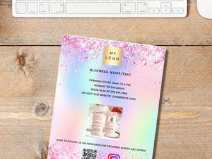 Best Deals! Pastry shop bakery logo holographic qr code flyer