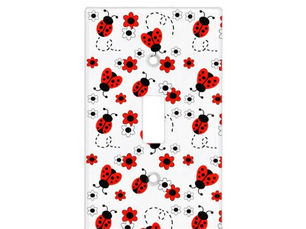 Best Deals! red ladybug baby girl nursery kids room light switch cover