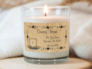 Review Star Border Candle Label