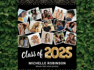 Best Deals! Graduate 2025 Black Gold Photo Party Foam Board