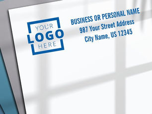 Big Deals! Custom Company Business Logo Return Address Blue Self-inking Stamp