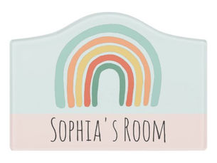 Review Kids Cute Boho Pink Rainbow Nursery Door Sign