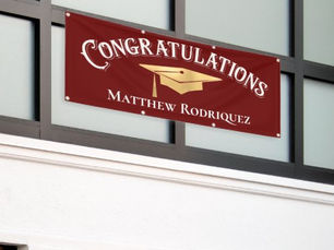 Hot Review! Congratulations Modern Simple Red Graduation Banner