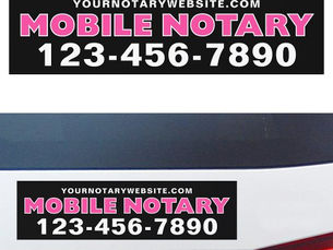 Big Deals! Mobile Notary Pink Black Personalized Bumper Car Magnet
