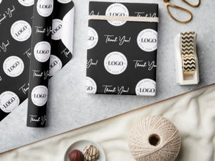Best Deals! Business Company Custom Logo Thank You Minimalist Wrapping Paper