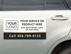 Big Deals! Elegant add logo black and white business service car magnet