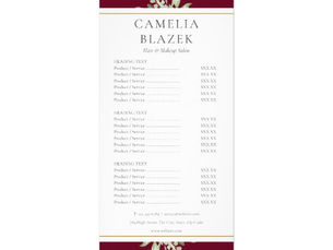 Top 10! Burgundy Gold Greenery Menu Price List