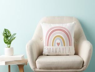 Review Boho Rainbow Name Baby Nursery Girl Throw Pillow
