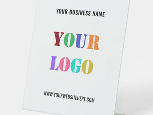 Big Deals! Your Company Logo Text Name Pedestal Sign Template