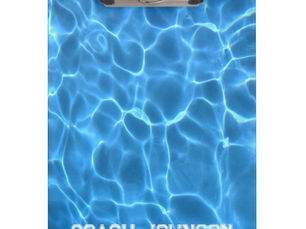 Review Sport Block Text Swimming or Diving Coach Clipboard