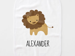 Hot Deals! Cute Lion Personalized Baby Burp Cloth