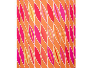 Best Deals! Mid Century Modern Leaves, Fuchsia Pink and Orange Lamp Shade