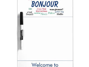 Big Deals! Bonjour Hello Languages World Colorful Welcome Dry Erase Board