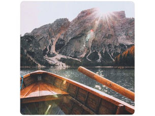 Best Price! Canoe Water Mountain Metal Print